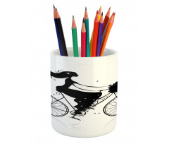 Woman Flowers Pencil Pen Holder