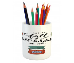 Sketch Style Jam in a Jar Pencil Pen Holder