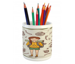 Hiker Girl Backpack Pencil Pen Holder