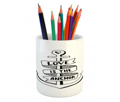 Hand Drawn Words Heart Pencil Pen Holder