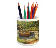 Water Basin Lantern Pencil Pen Holder