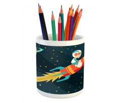 Boy on a Rocket Adventure Pencil Pen Holder