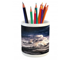 Astronaut on the Moon Pencil Pen Holder