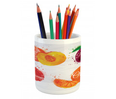 Peach Raspberry and Plum Pencil Pen Holder