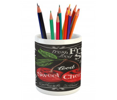 Sketch Style Ripe Cherry Pencil Pen Holder