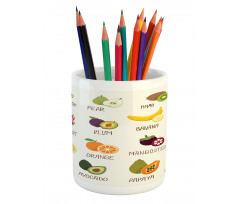 Apple Orange Coconut Pencil Pen Holder