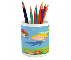 Cartoon Kids Friends Pencil Pen Holder