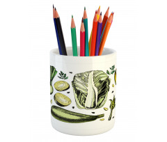 Vegan Diet Theme Pencil Pen Holder