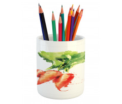 Watercolor Carrot Pencil Pen Holder