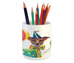 Party Dog and Balloons Pencil Pen Holder