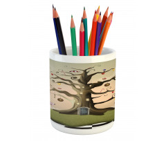 Ornamented Leafless Bole Pencil Pen Holder