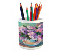 Oil Painting Flowers Art Pencil Pen Holder