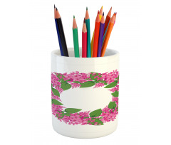 Pink Blossoms Wreath Pencil Pen Holder