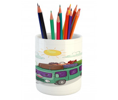 Bus Filled with Luggage Pencil Pen Holder