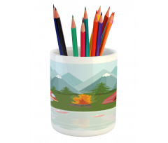 Cartoon Caravan Tent Pencil Pen Holder