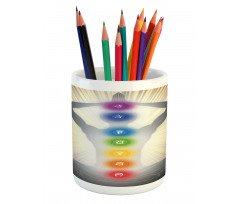 Athletic Man Mediating Pencil Pen Holder