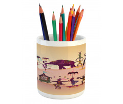 Oriental Fantasy Theme Pencil Pen Holder