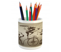 Acrobats and Magician Pencil Pen Holder