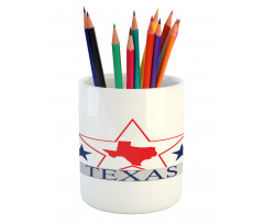 American Map Pattern Pencil Pen Holder