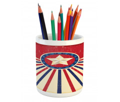 Vintage Stripes Pencil Pen Holder