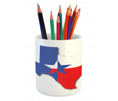 Map Outline Flag Pencil Pen Holder