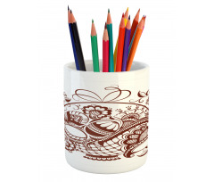 Classic Swirls Blossom Pencil Pen Holder