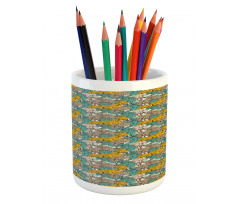 Blossoming Carnations Pencil Pen Holder