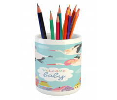 Cartoon Storks Pencil Pen Holder