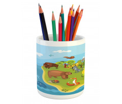 Happy Planet Mountains Pencil Pen Holder