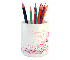 Swirls Butterflies Leaves Pencil Pen Holder