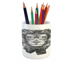 Hipster Animal in Glasses Pencil Pen Holder