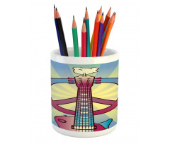 Woodstock Music Theme Pencil Pen Holder