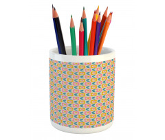 Floral Pattern Design Pencil Pen Holder