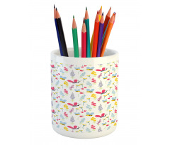 Natural Summer Flowers Pencil Pen Holder