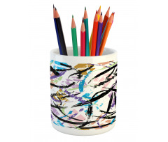 Color Splash Effect Pencil Pen Holder