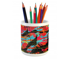 Drippy Painting Pencil Pen Holder