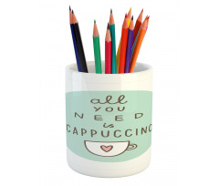 Coffee Words Heart Pencil Pen Holder