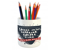 Grunge Pizza Slice Pencil Pen Holder