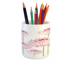 Tender Peony Flowers Pencil Pen Holder