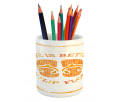 Stained Grungy Motif Pencil Pen Holder