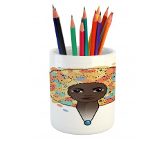 Woman with Luxuriant Hair Pencil Pen Holder