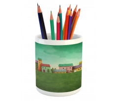 Village of Absurd Houses Pencil Pen Holder