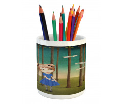 Lost Girl in the Forest Pencil Pen Holder