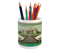 Boho Castle and Meadows Pencil Pen Holder