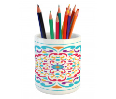 Colorful Swirls Pencil Pen Holder