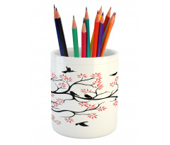 Mockingbird on Plane Tree Pencil Pen Holder