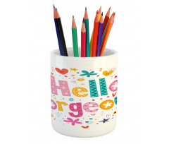 Girl Theme Words Pencil Pen Holder