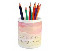 Pink Watercolor Pencil Pen Holder