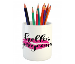 Pink Lipstick Pencil Pen Holder