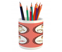 Fashion Portraits Pencil Pen Holder